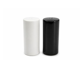 Salero pimentero ceramica blanco y negro